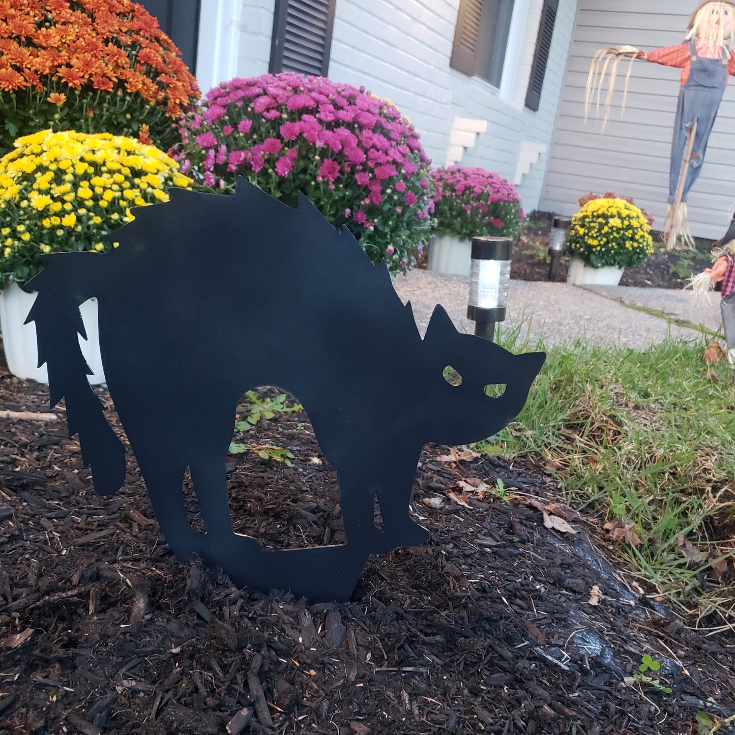 Halloween Lawn Scary Cat (Matte Black)
